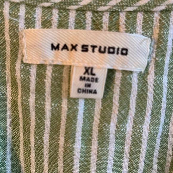 Max Studio Green Striped Mini Dresss - Picture 3 of 3